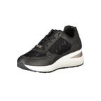 Schwarzer Polyurethan-Damen-Sneaker