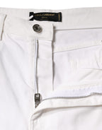 White AUDREY Cotton Logo Skinny Denim Jeans
