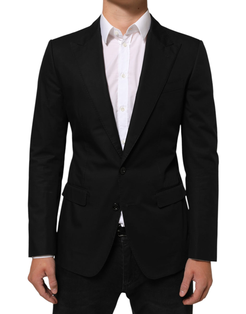 Black Wool 2 Buttons Suit Men Jacket Blazer
