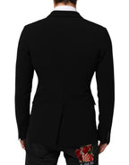 Black Wool Double Breasted Men's Jacket Blazer