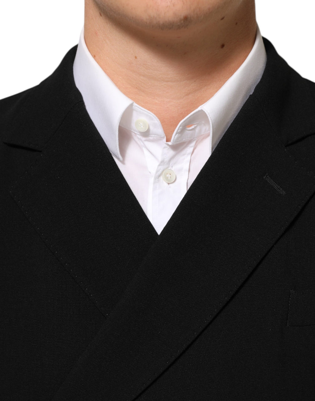 Black Wool Double Breasted Men's Jacket Blazer