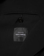Black Wool Double Breasted Men's Jacket Blazer