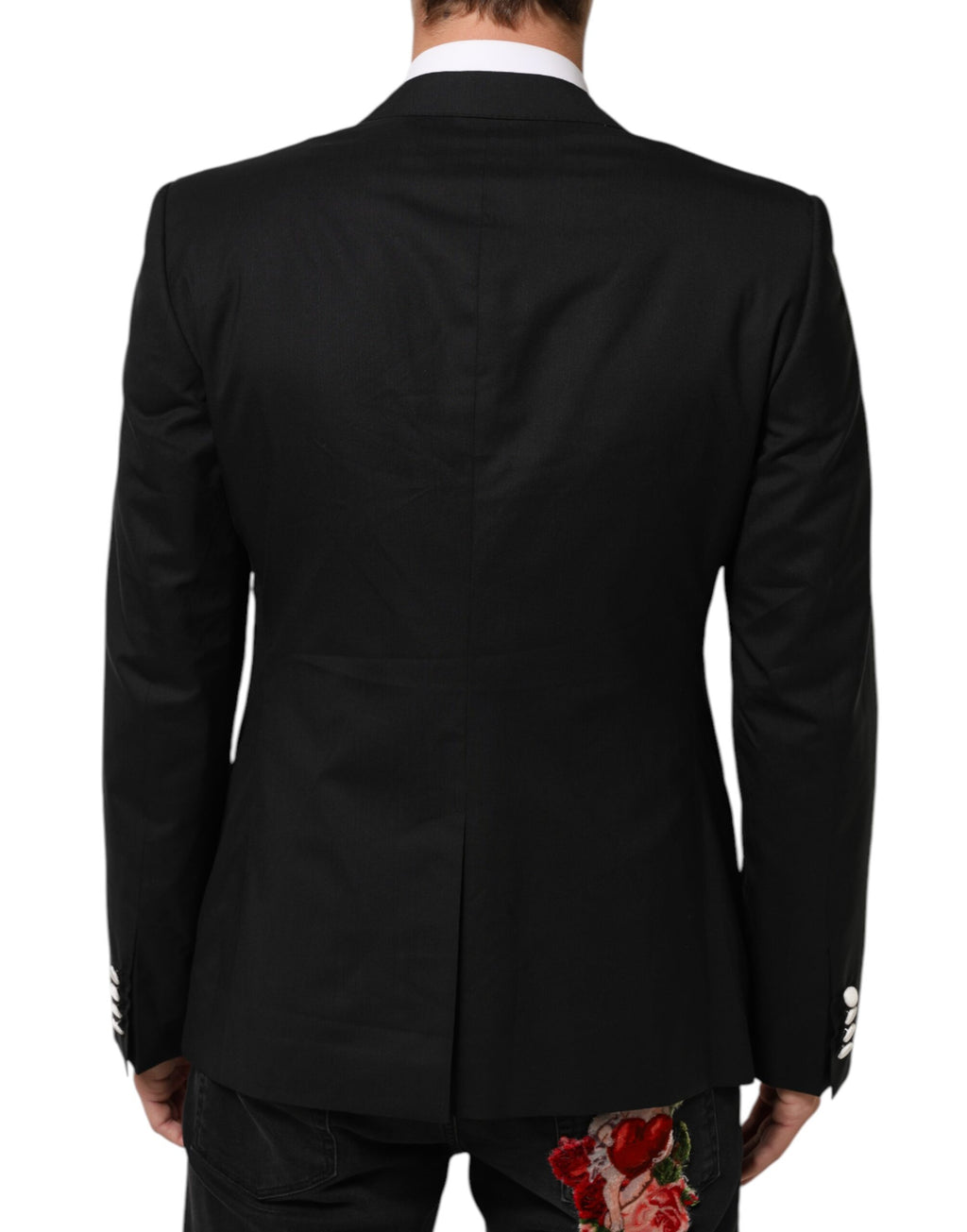 Schwarz-weißer MARTINI 1-Knopf-Herrenanzug-Blazer