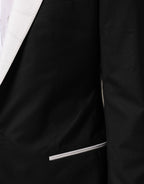Schwarz-weißer MARTINI 1-Knopf-Herrenanzug-Blazer