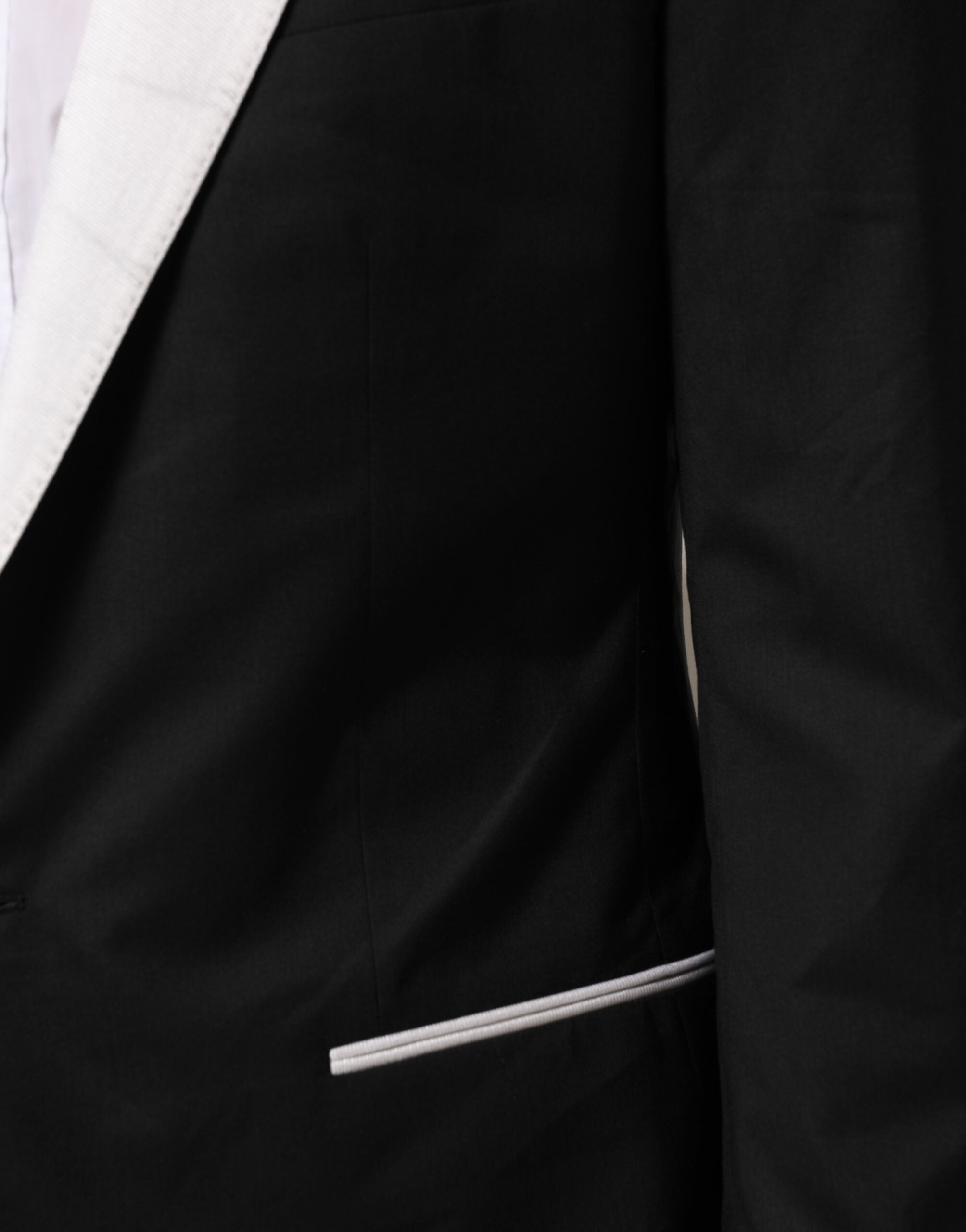 Schwarz-weißer MARTINI 1-Knopf-Herrenanzug-Blazer