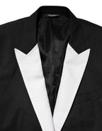 Schwarz-weißer MARTINI 1-Knopf-Herrenanzug-Blazer