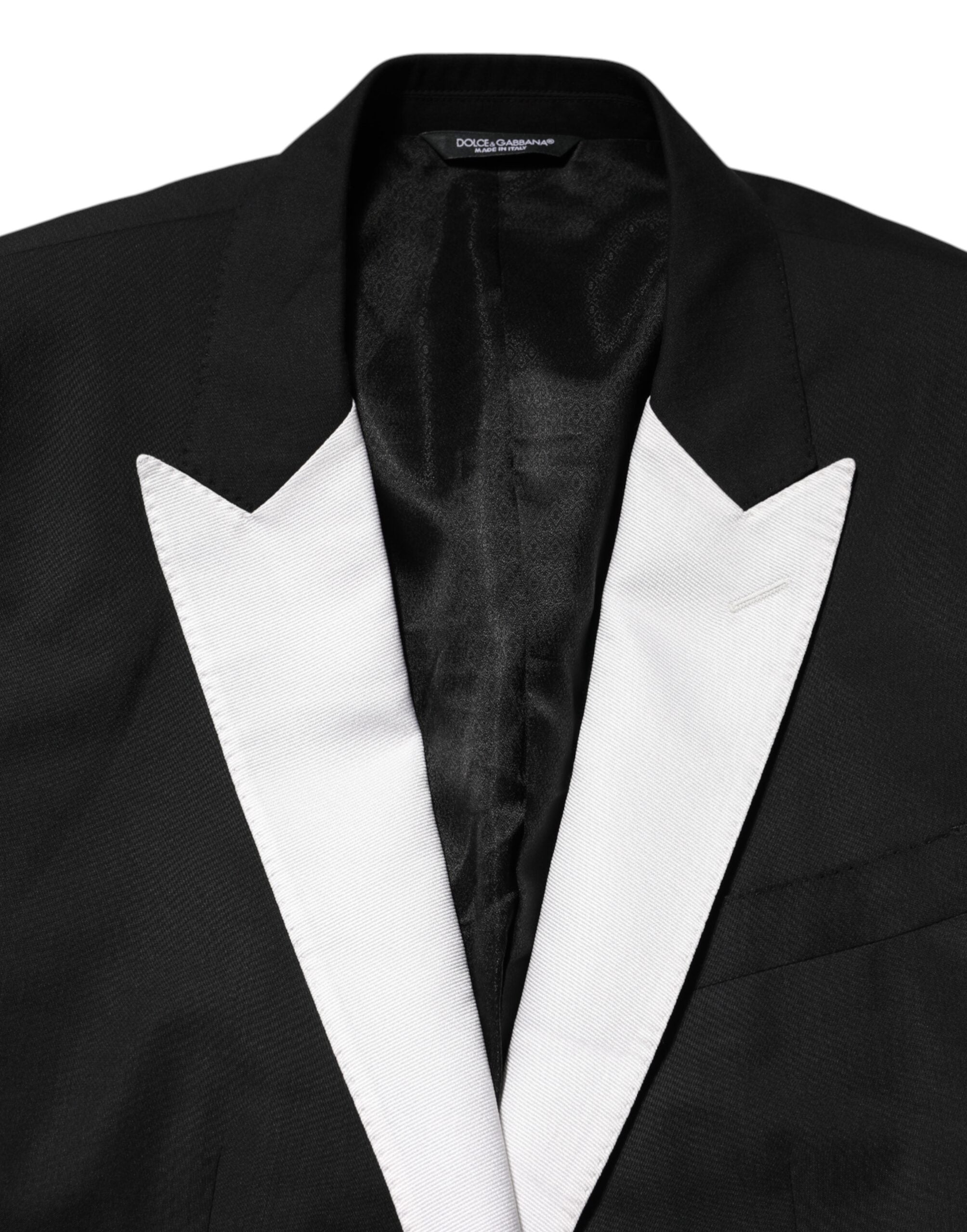 Schwarz-weißer MARTINI 1-Knopf-Herrenanzug-Blazer