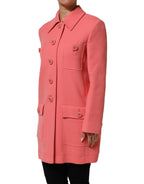 Rosa geknöpfte Trenchcoat-Jacke