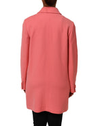 Rosa geknöpfte Trenchcoat-Jacke