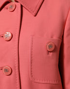 Rosa geknöpfte Trenchcoat-Jacke