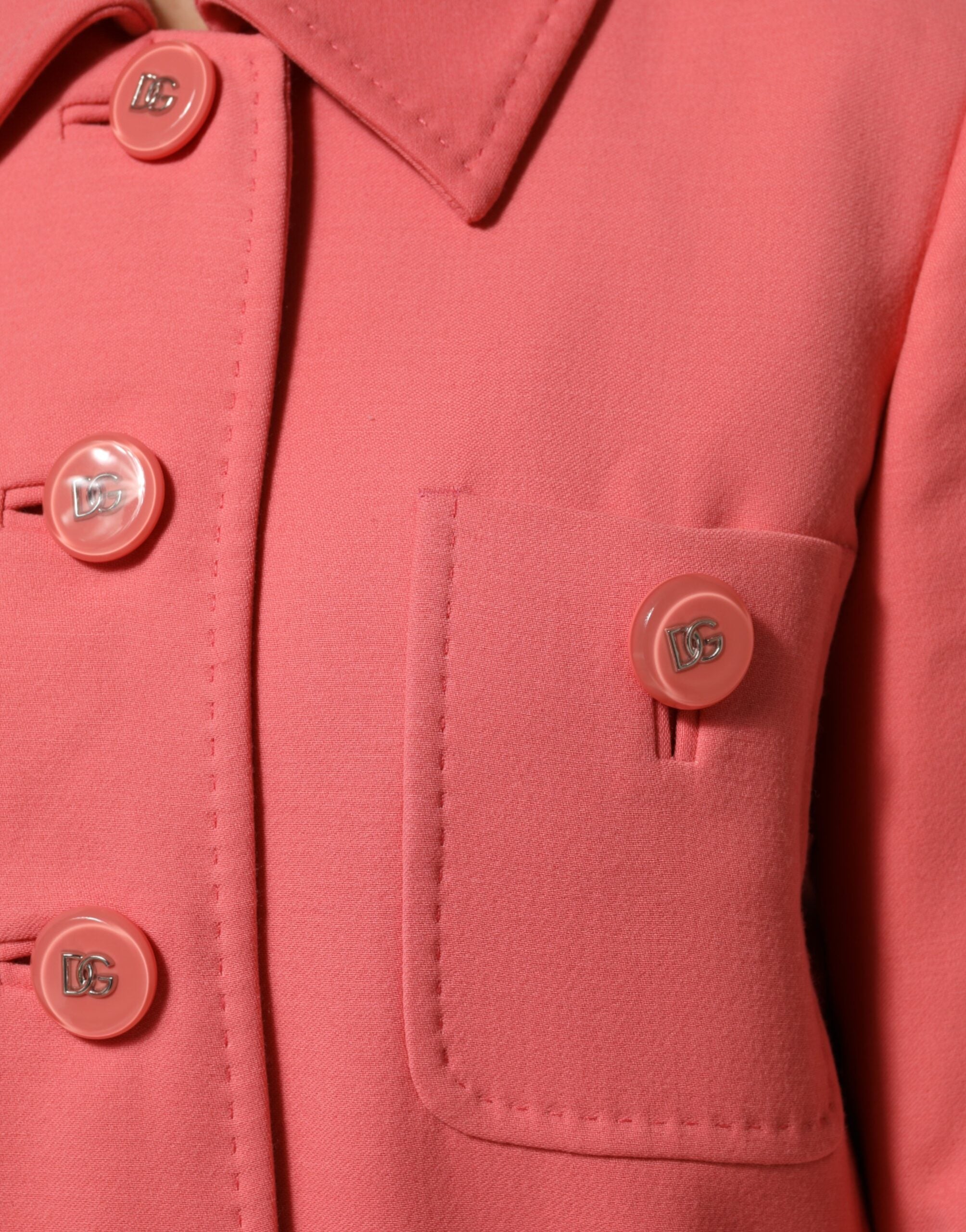 Rosa geknöpfte Trenchcoat-Jacke
