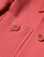 Rosa geknöpfte Trenchcoat-Jacke