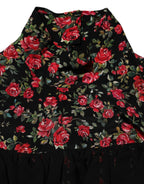 Black Floral Print Long Sleeve Blouse Top