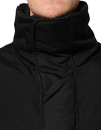 Black Nylon Puffer Men Full Zip Jacket