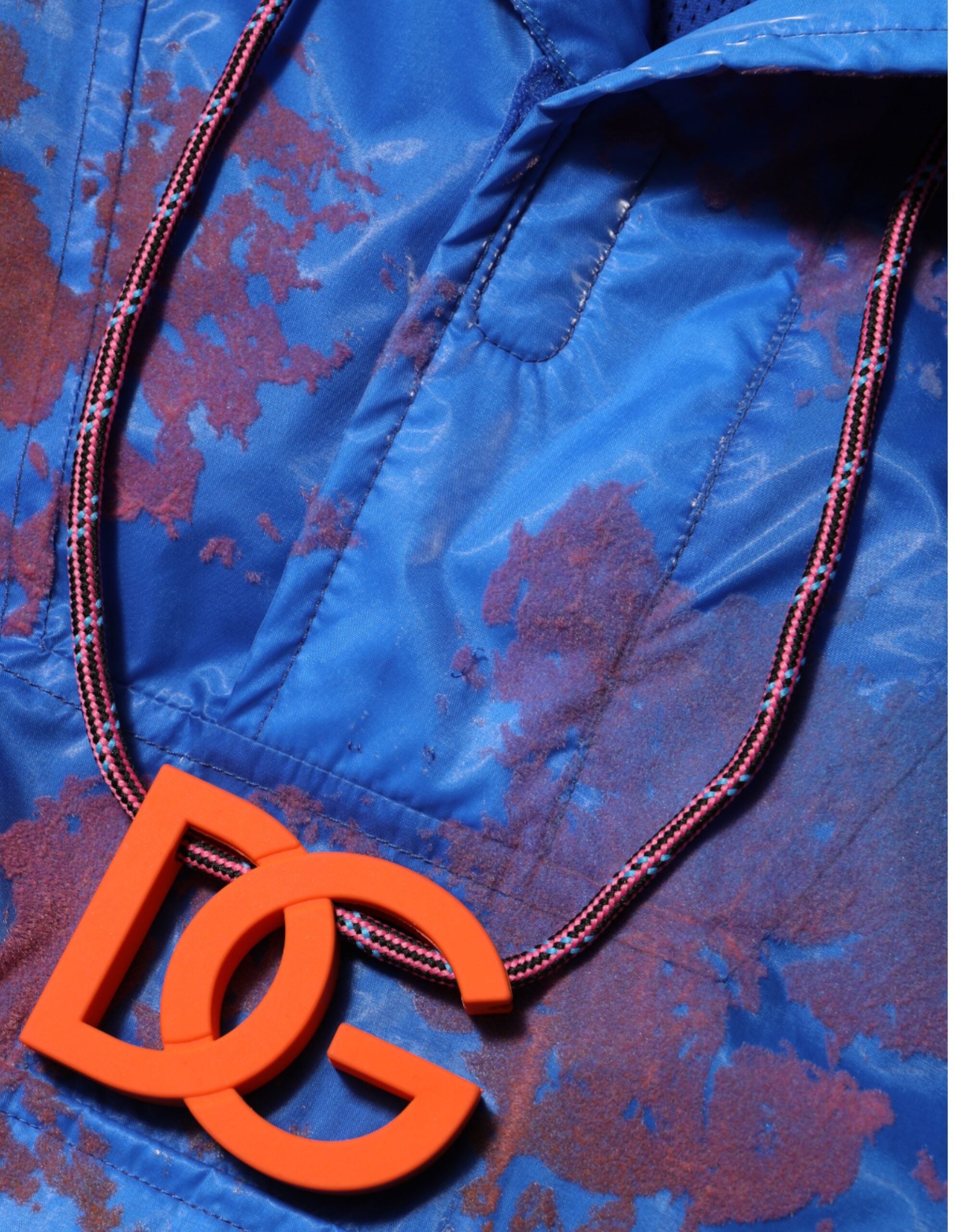 Blauer Tie-Dye Kapuzenpullover mit Logo