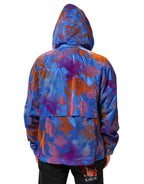 Blauer Tie-Dye Kapuzenpullover mit Logo