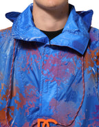 Blauer Tie-Dye Kapuzenpullover mit Logo