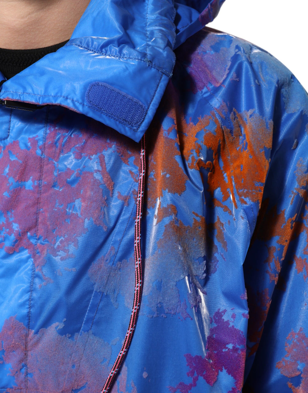 Blauer Tie-Dye Kapuzenpullover mit Logo