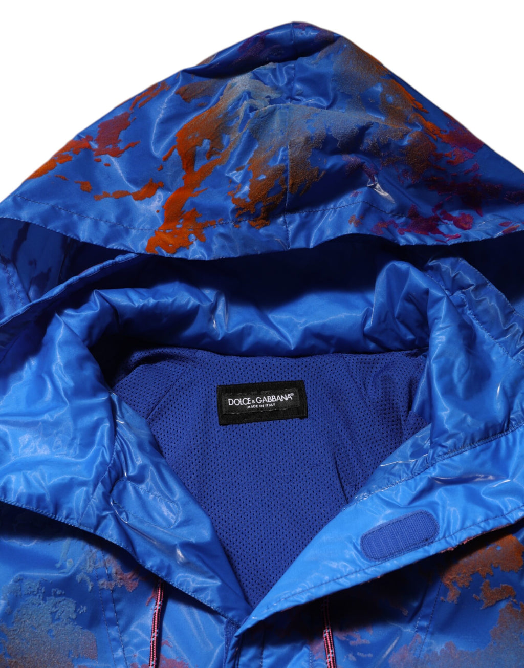Blauer Tie-Dye Kapuzenpullover mit Logo