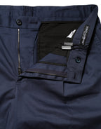 Bermuda-Shorts aus Stretch-Baumwolle mit mittlerer Bundhöhe, blau