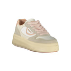 White Polyurethane Women Sneaker