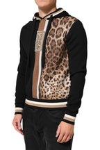 Kapuzenpullover mit schwarzem Leoparden-Logo