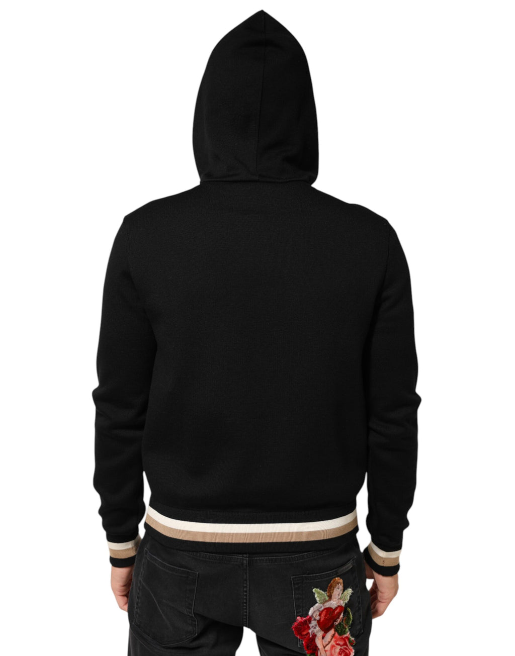 Kapuzenpullover mit schwarzem Leoparden-Logo