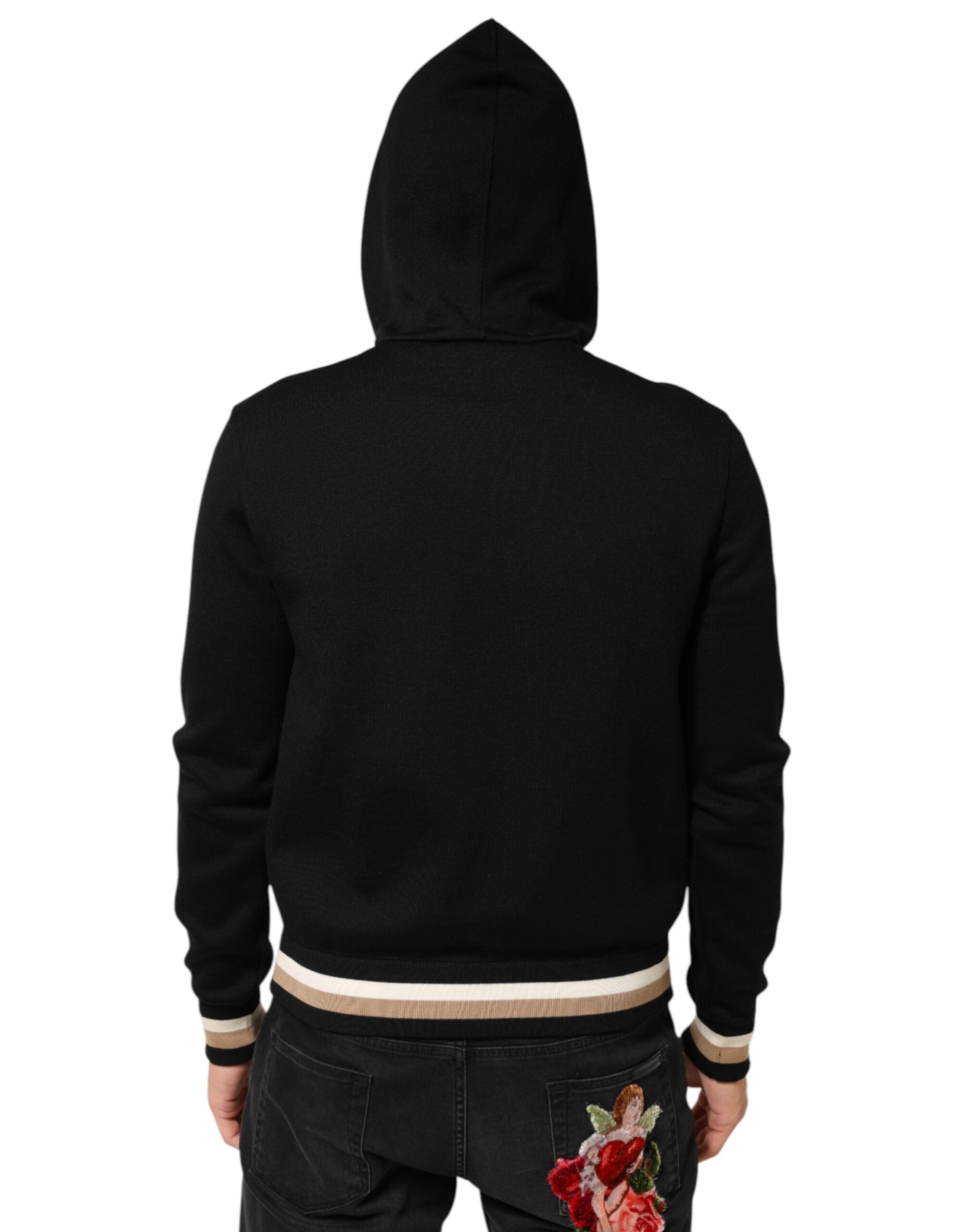 Kapuzenpullover mit schwarzem Leoparden-Logo