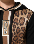 Kapuzenpullover mit schwarzem Leoparden-Logo