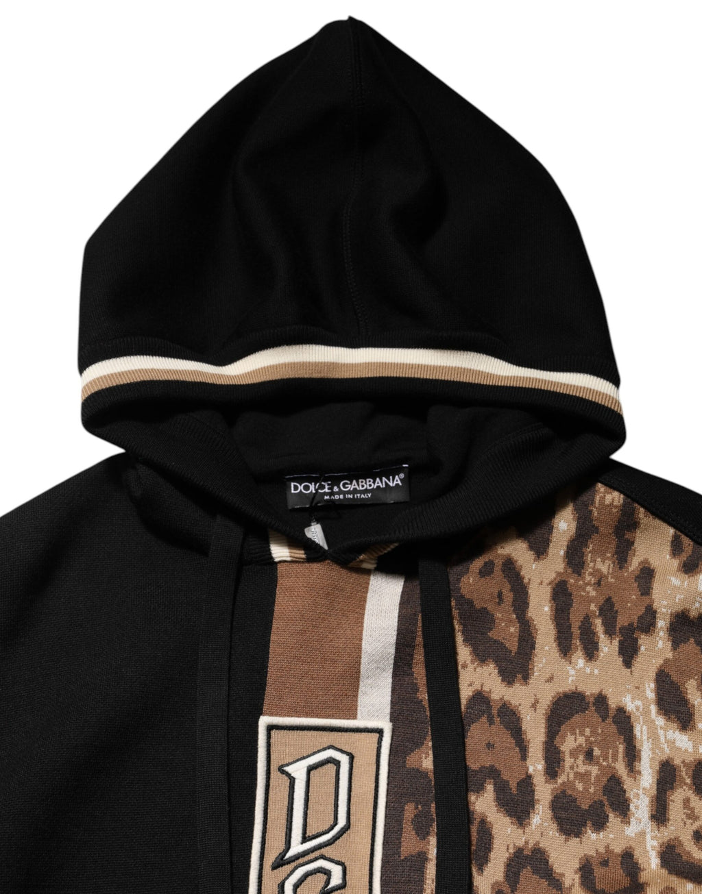 Kapuzenpullover mit schwarzem Leoparden-Logo