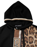 Kapuzenpullover mit schwarzem Leoparden-Logo