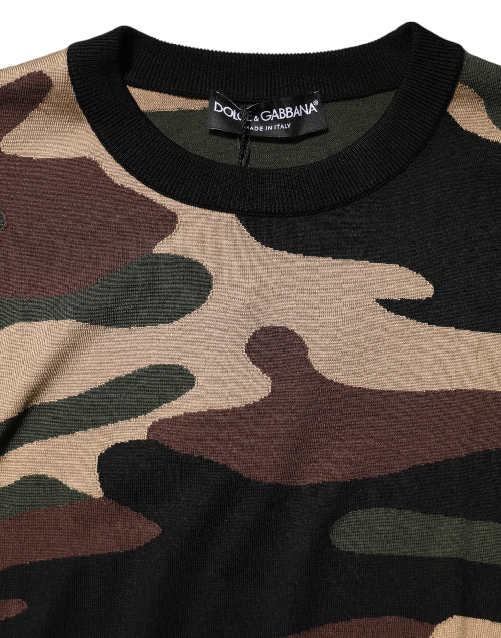 Multicolor Camouflage Rundhals Herren Pullover