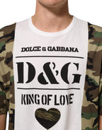 White Logo Camouflage Crew Neck Men T-shirt