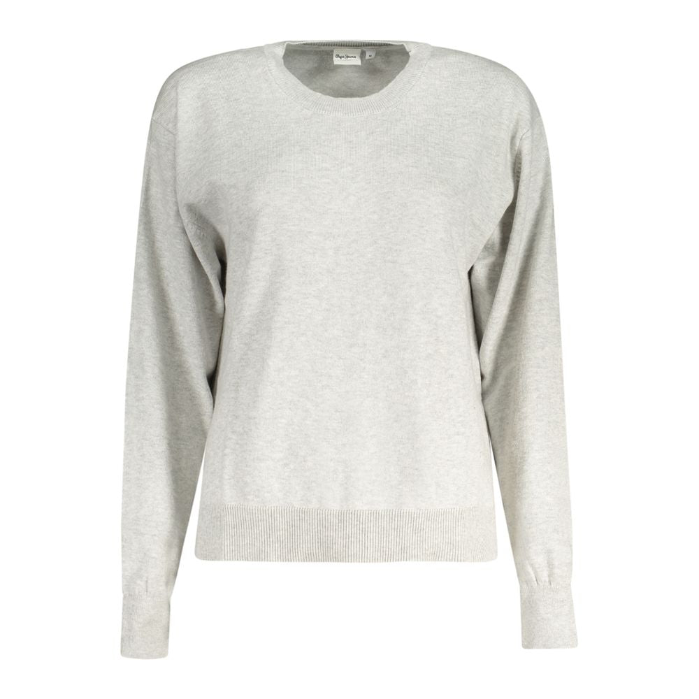 Grauer Baumwollpullover für Damen