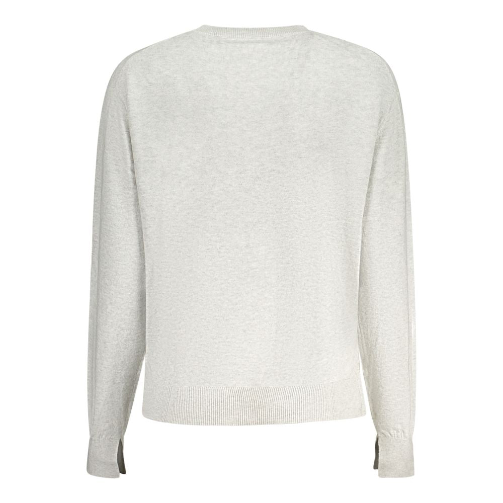 Grauer Baumwollpullover für Damen