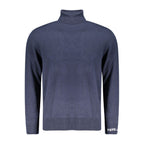 Blauer Herrenrollkragenpullover aus Baumwolle
