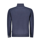 Blauer Herrenrollkragenpullover aus Baumwolle