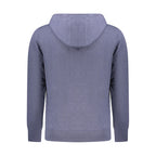 Blue Recycled Cotton Men's Hooded Sweatshirt