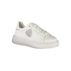 White Polyurethane Women Sneaker