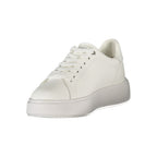 White Polyurethane Women Sneaker