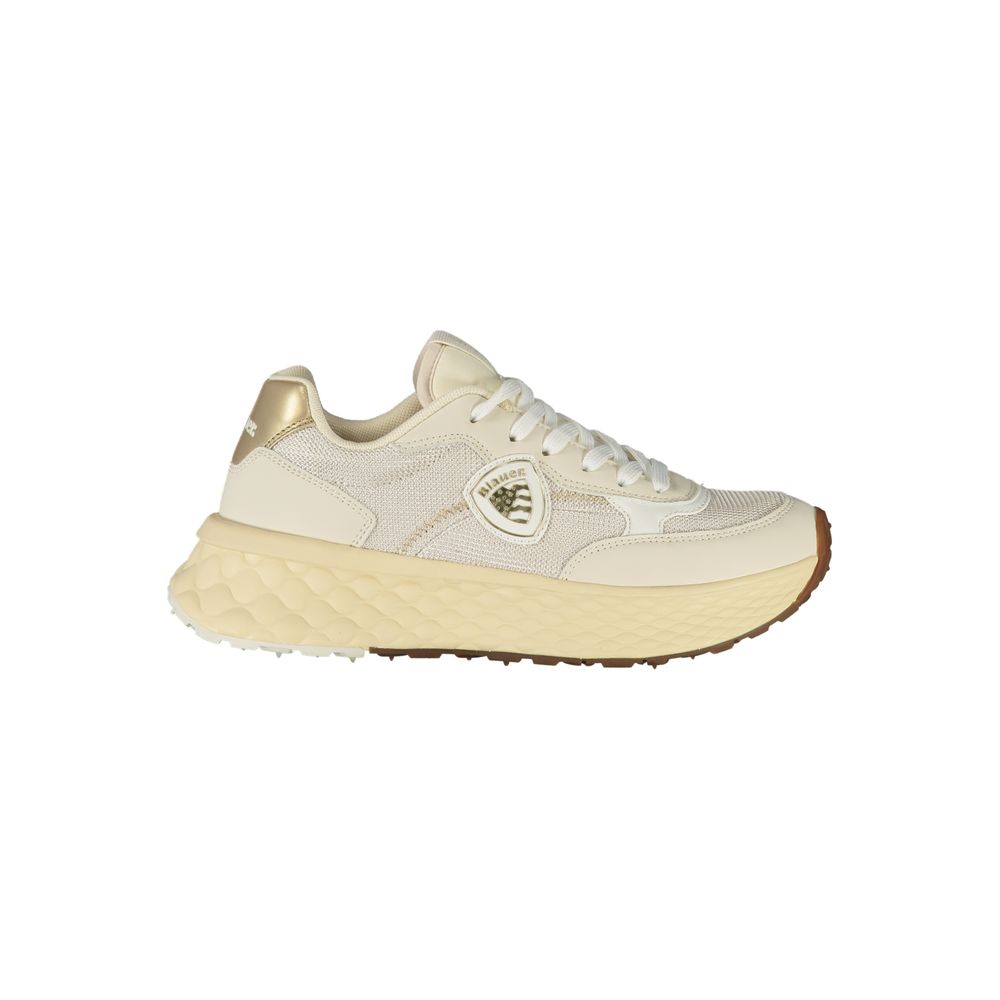 Beige Leder Damen-Sneaker