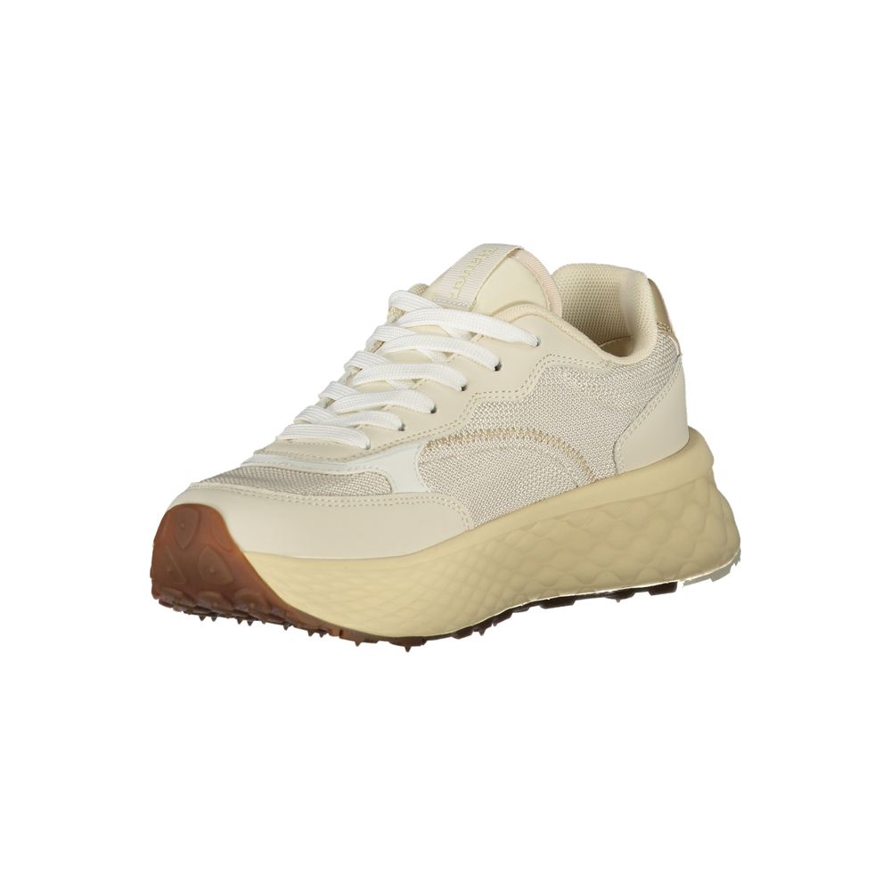 Beige Leder Damen-Sneaker