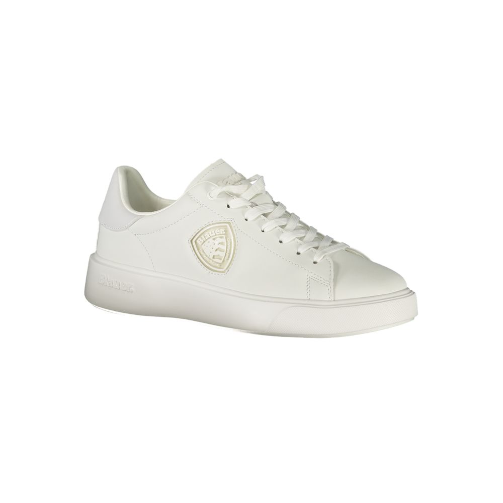 White Polyester Men's Sneaker