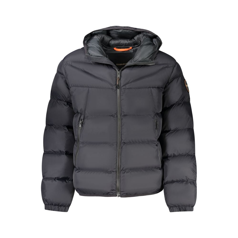 Schwarze Polyamid-Herrenjacke
