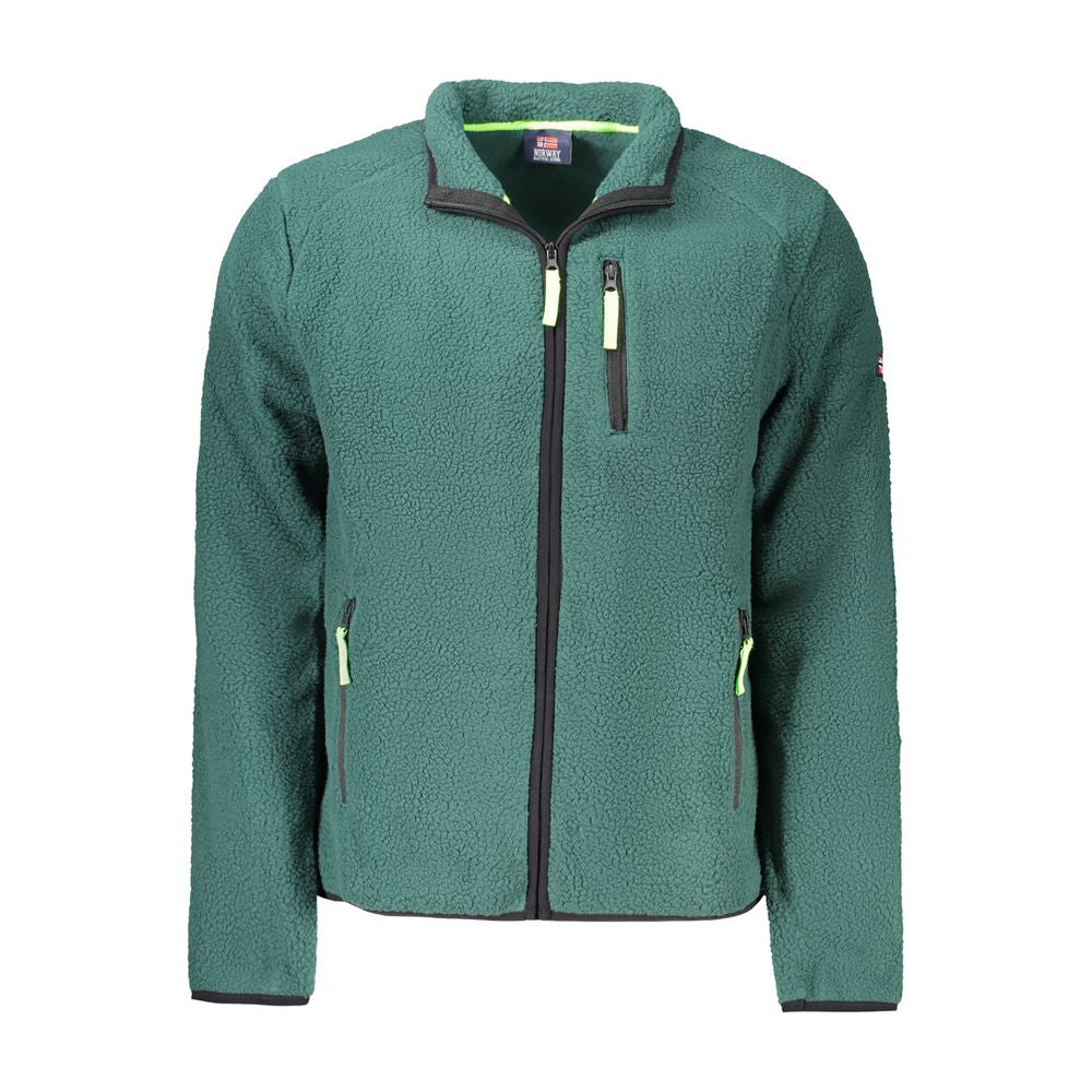 Green Polyester Men Sweatshirt