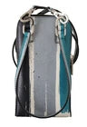 Blaues Leder Umhängetasche Halsgurt Kartenfach Handytasche
