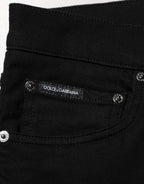 Black Cotton Stretch Slim Fit Men Denim Jeans