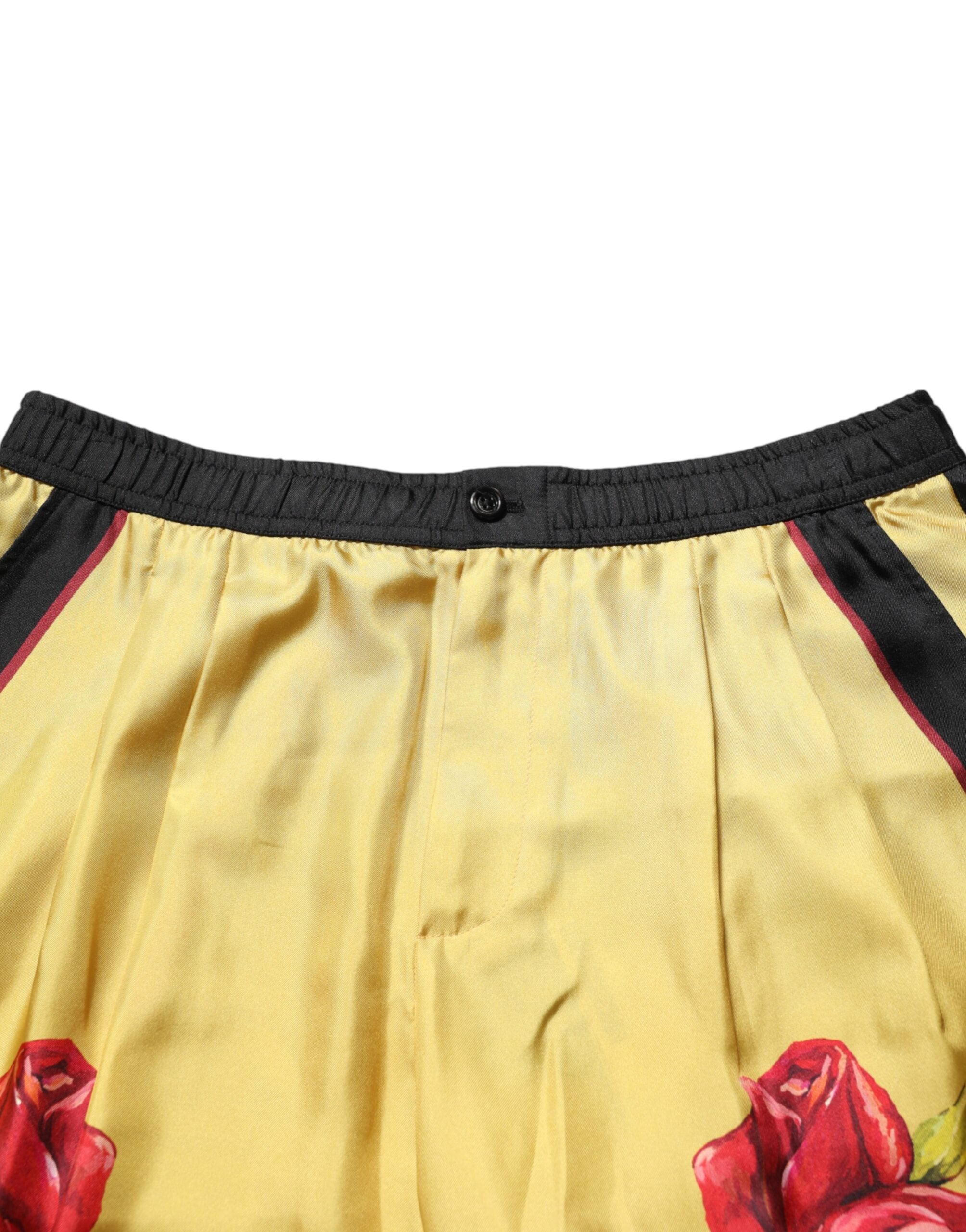 Bermudashorts aus Seide mit gelbem Blumenmuster für Herren