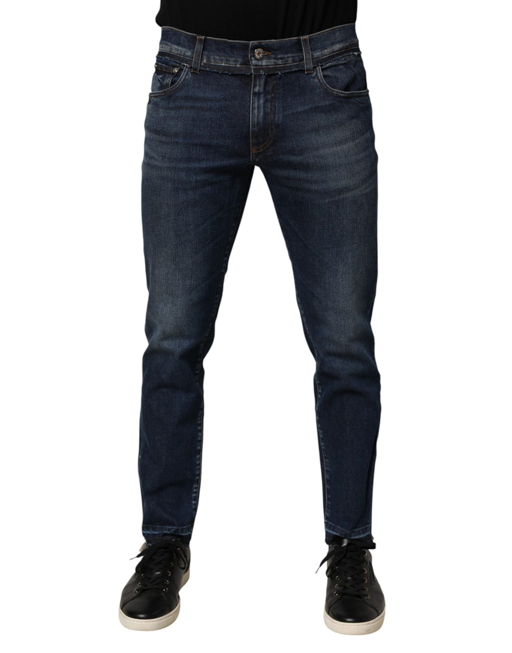 Blaue Skinny Jeans für Herren aus Baumwollstretch