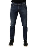 Blaue Skinny Jeans für Herren aus Baumwollstretch